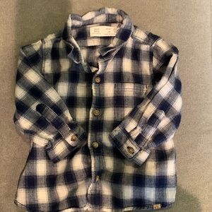 Zara baby plaid button down